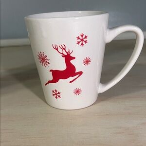 Festive Reindeer Mug - Red and White @ 9 oz